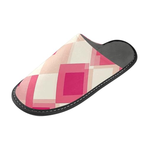 tplaotee Rhomboid Neutral Hot Pink Damen Hausschuhe Indoor Hausschuhe Frauen mit Memory Foam für Haus, Schlafzimmer tplaotee Rhomboid Neutral Hot Pink Damen Hausschuhe Indoor Hausschuhe Frauen mit Memory Foam für Haus, Schlafzimmer von tplaotee