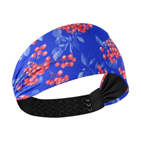 tplaotee Rote Rowanberry Fruit Royal Blue Moisture Wicking Womens Headband Elastic head for women for Running Gym Wash Face Hiking tplaotee Rote Rowanberry Fruit Royal Blue Moisture Wicking Womens Headband Elastic head for women for Running Gym Wash Face Hiking von tplaotee