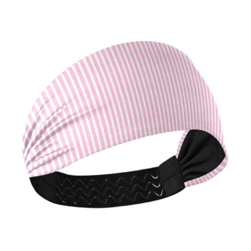 tplaotee Rutschfeste Übungs-Stirnbänder für Damen, rosa und weiße Streifen, dehnbare Schweißbänder für Fitnessstudio, Sport, Tennis, Fußball tplaotee Rutschfeste Übungs-Stirnbänder für Damen, rosa und weiße Streifen, dehnbare Schweißbänder für Fitnessstudio, Sport, Tennis, Fußball von tplaotee