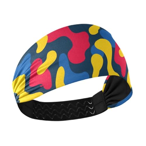 tplaotee Rutschfestes Damen-Stirnband, Camouflage, Rot, Gelb, dehnbare Stirnbänder für Damen, für Workout, Sport, Waschen des Gesichts, Basketball tplaotee Rutschfestes Damen-Stirnband, Camouflage, Rot, Gelb, dehnbare Stirnbänder für Damen, für Workout, Sport, Waschen des Gesichts, Basketball von tplaotee