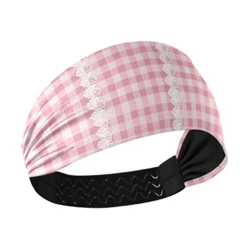 tplaotee Schönes, kühlendes Haarband für Damen, mit Schmetterlingen, rosa Spitze, elastischer Kopf für Damen, zum Laufen, Laufen, Tennis von tplaotee