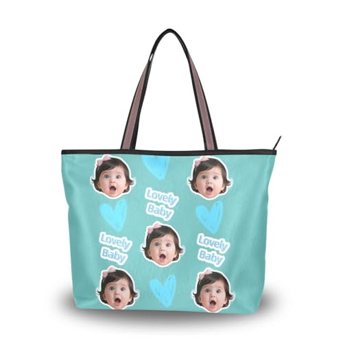 tplaotee Schultertasche aus Seidenstoff mit Reißverschluss, Sommerküken, individuelles Bild auf Crossbody-Handtaschen für Damen (Senario), Größe 40 x 29 cm, Türkis von tplaotee