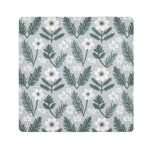 tplaotee Selbstklebende Kosmetiktasche mit Blumenmuster, tragbar, Make-up-Organizer für Kamera, Objektiv, für Organisation, Größe 55,1 x 55,1 cm, Cyangrün / Grau von tplaotee