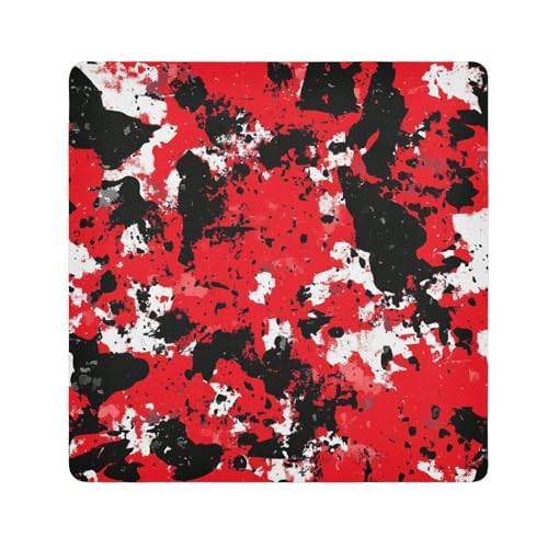 tplaotee Selbstklebende Make-up-Tasche mit Camouflage-Muster, Reiseetui, Organizer, Wickeltasche, Kamera-Objektivtuch, Wrapper für Damen, Größe 55,1 x 55,1 cm, Rot von tplaotee