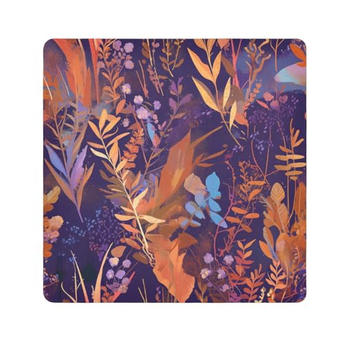 tplaotee Selbstklebende Make-up-Tasche mit bunten Blättern, Reisetasche, Organizer, Verpackung, Kameralinse, Tuch, Kosmetik-Organizer für Reisen, Größe 55,1 x 55,1 cm von tplaotee