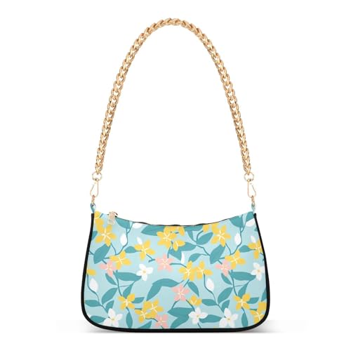 tplaotee Simple Line Flower Yellow Blue Trendy Chain Shoulder Bag Handtasche für Frauen für Mütter tplaotee Simple Line Flower Yellow Blue Trendy Chain Shoulder Bag Handtasche für Frauen für Mütter von tplaotee