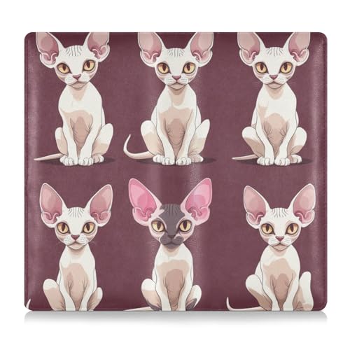 tplaotee Standard Body Type Cute Cats Premium Leather Registration and Insurance Card Holder Essential Wallet Case for Documents, Cards, License von tplaotee