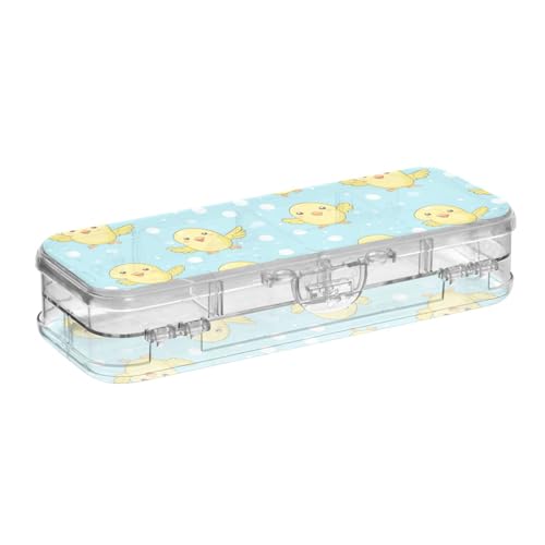 tplaotee Stiftebox für Stifte, 2-lagig, mit Schnappdeckel, gepunktet, Cartoon-Design, gelbe Küken, Weiß tplaotee Stiftebox für Stifte, 2-lagig, mit Schnappdeckel, gepunktet, Cartoon-Design, gelbe Küken, Weiß von tplaotee