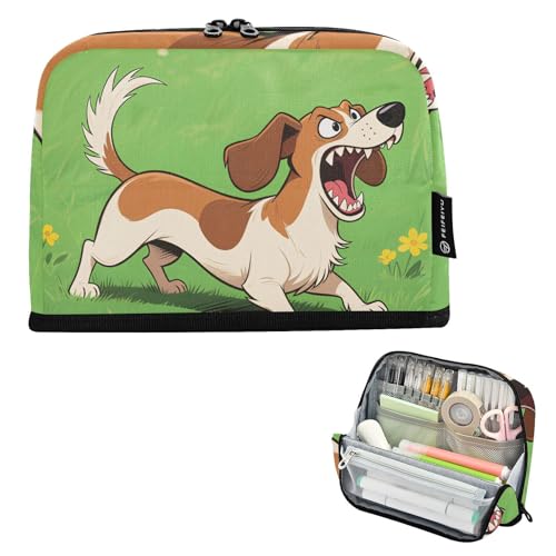 tplaotee Stiftehalter mit Cartoon-Dackel-Motiv, große Kapazität, Stifteetui, Organizer für Erwachsene, elementare Estuuches, escolares para lapices von tplaotee