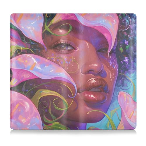 tplaotee Stilvolle schwarze Calla-Lilien-Schutzhülle für Damen, hochwertiges Leder, Auto-Registrierung, Versicherung und Ausweishalter, Brieftasche, Zubehör für wichtige Dokumente, Führerschein von tplaotee