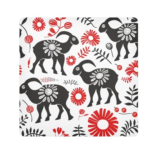 tplaotee Style Lamb Crimson Floral Magic Make Up Pouch Cloth Cosmetic Bag Organizer Wrap Camera Lens Cloth Wrapper Organizer Bags For Women Size 55.1x55.1 cm von tplaotee