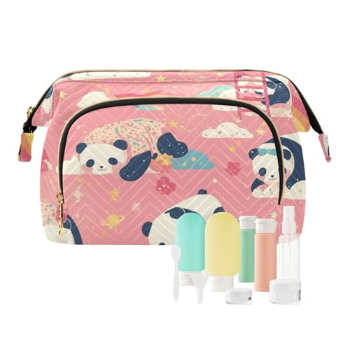 tplaotee Süßer Pfirsich-Panda-Make-up-Organizer für Damen, Geldbörse, Geldbörse, für Reisen, Make-up, Niedlicher Pfirsich-Panda, 1 size von tplaotee