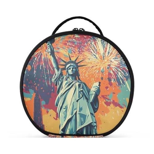 tplaotee The Statue of Liberty Kosmetiktasche, vertikal, freistehend, groß, zum Aufhängen, Reise-Kulturbeutel mit verstellbaren Trennwänden, 27,9 cm von tplaotee