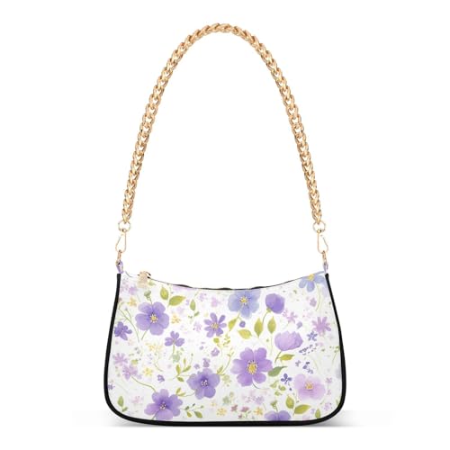 tplaotee Trendige Ketten-Packungen für Damen, Motiv: violette Blumen und weiße grüne Blätter, für Damen, für Reisen von tplaotee