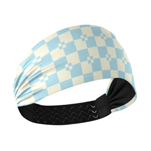 tplaotee Türkis-Beige kariert, rutschfest? Sport-Stirnband für Damen, elastische Schweißbänder für athletisches Sport, Workout, Basketball, Make-up tplaotee Türkis-Beige kariert, rutschfest? Sport-Stirnband für Damen, elastische Schweißbänder für athletisches Sport, Workout, Basketball, Make-up von tplaotee