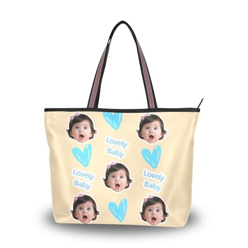 tplaotee Umhängetasche aus Seidenstoff, mit Reißverschluss, wiederverwendbar, individuelles Bild auf Handtaschen für Damen, Leder (Senario), Größe 40 x 29 cm, Weizen, einfarbig, einfarbig von tplaotee