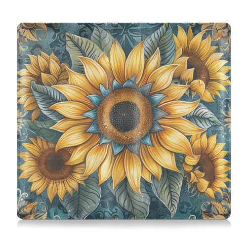 tplaotee Vintage Boho Sonnenblumen PU-Leder Auto Registrierung & Versicherungskartenhalter Automobile Wallet Case Organizer für wichtige Dokumente, Führerschein, Karten von tplaotee