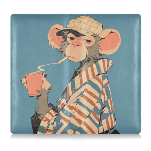 tplaotee Vintage Monkey Premium Leder Auto Registrierung und Versicherungskartenhalter Automobile Wallet Case Organizer für wichtige Dokumente, Führerschein, Karten von tplaotee