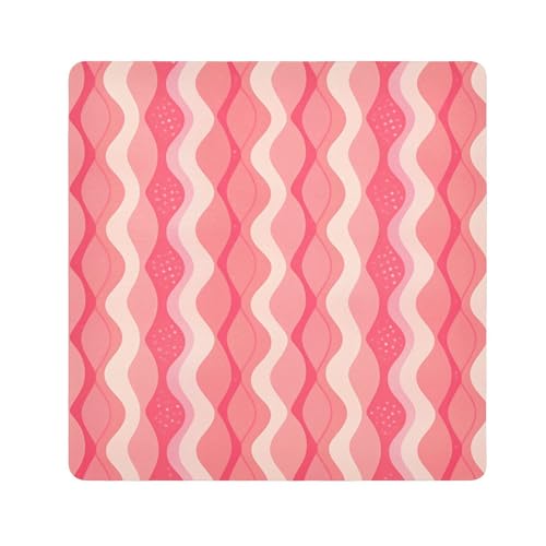 tplaotee Wave Tragbare Make-up-Tasche, Stoff, Kosmetiktasche, Reisetasche, Organizer, Verpackung, Kameralinse, Tuch für Organisation, Größe 55,1 x 55,1 cm, Magenta von tplaotee