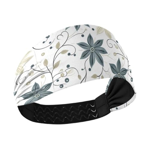 tplaotee Weihnachts-Blumenmuster, zweifarbig, rutschfest, Sport-Stirnband, dehnbares Schweißband für Damen, für athletisches Sport, Workout, Gesichtswäsche, Fußball von tplaotee