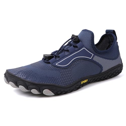 tqgold Barfußschuhe Damen Sommer Badeschuhe Herren Barfussschuhe Wasserschuhe Quick Dry Aquaschuhe Atmungsaktiv utschfeste Strandschuhe Schwimmschuhe Fitnessschuhe(2303 Blau,38EU) von tqgold