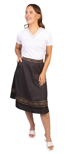Trachtl - Anna-Marie Trachtenrock mit Eingrifftaschen Dirndl Oktoberfest Faltenrock Röcke in 6 Farben gr. 34-44 (36) (Anthrazit) von Trachtl.de