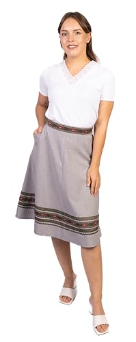 trachtl - Anna-Marie Trachtenrock mit Eingrifftaschen Dirndl Oktoberfest Faltenrock Röcke in 6 Farben gr. 34-44 (42) (Grau) von trachtl