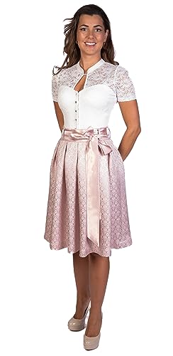 trachtl Chrissy Faltenrock Dirndl Trachtenrock Rock 60 cm in 2 Farben (42, Rosa) von trachtl