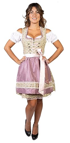 trachtl Melinda Dirndl Trachtenkleid Grün/Rose 3.TLG (36) von trachtl