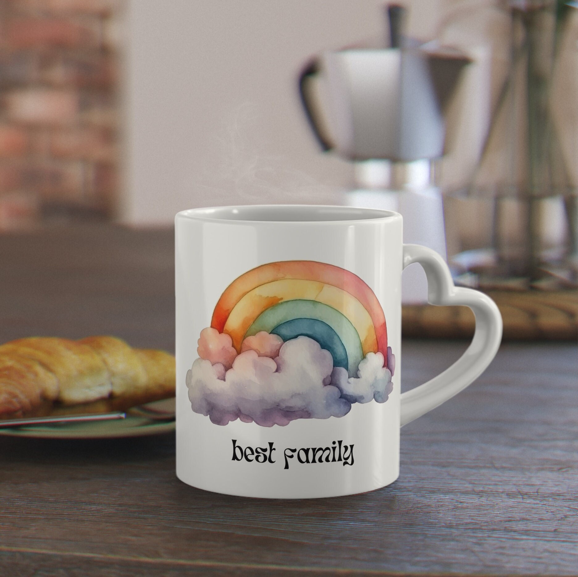 Regenbogen Kaffeetasse, Best Family, Persönliche Herzensgeschenke Für Die Liebsten, Tasse Zum Muttertag, Geschenk Mütter Und Familie von tradexplus