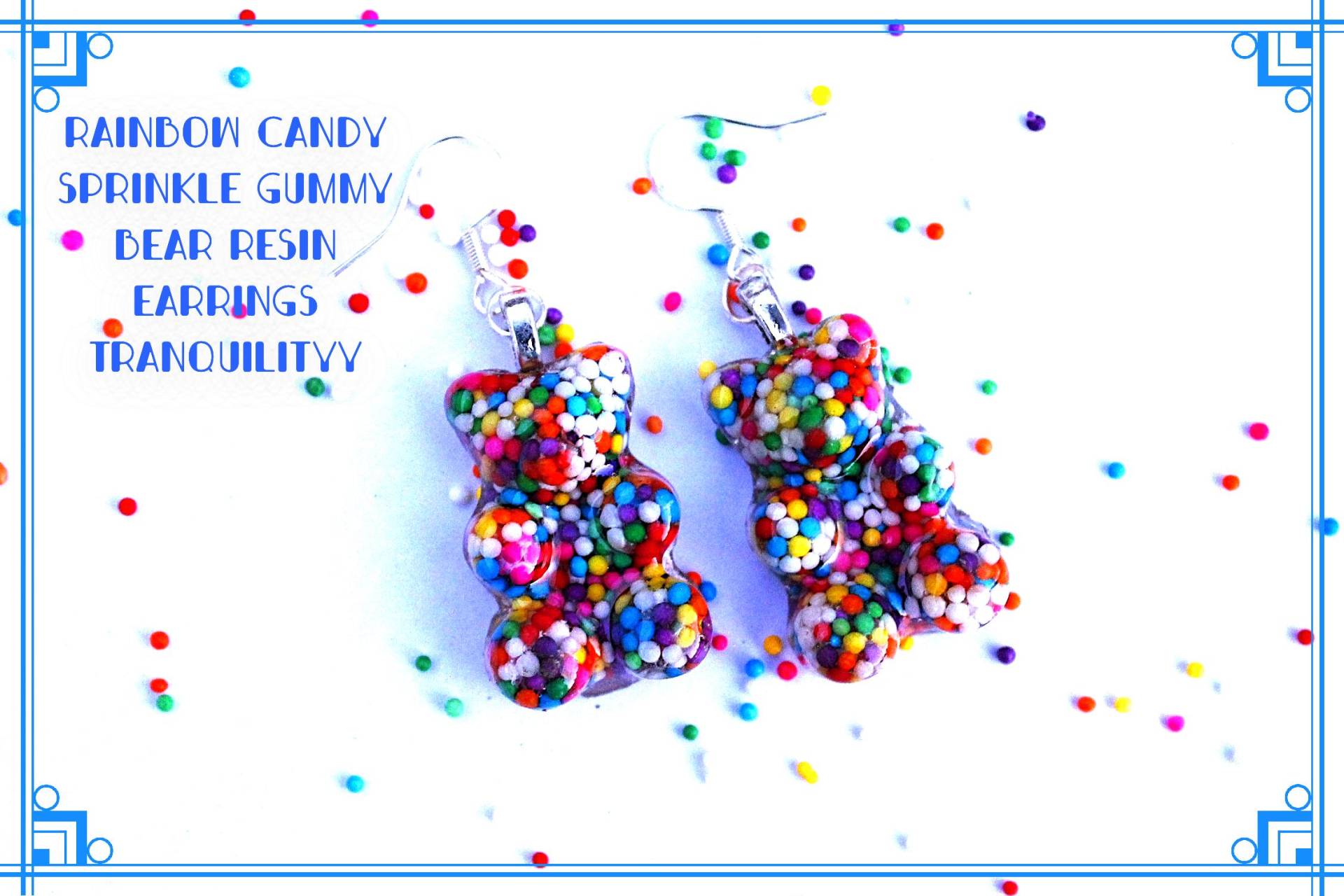 Gummibärchen Ohrringe/Zuckerstreusel/925 Sterling Silber Ohrhaken/Geschenk Für Weihnachten/Geburtstagsgeschenk/Erstellt Von Von'dez von tranquilityy