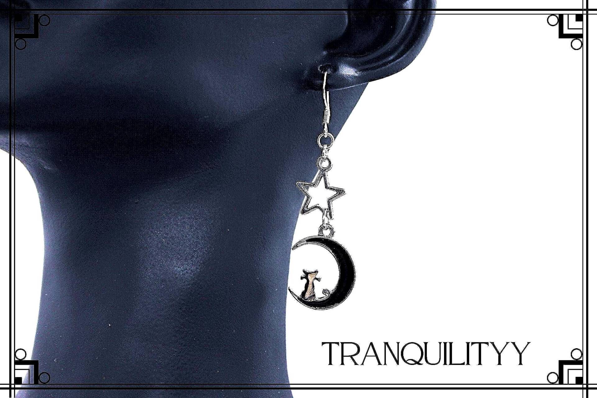 Mond Und Ohrringe/Schwarze Halbmond Charm Ohrringe/Celestial Schmuck/Erstellt Von Von'dez Mond Und Ohrringe/Schwarze Halbmond Charm Ohrringe/Celestial Schmuck/Erstellt Von Von'dez von tranquilityy