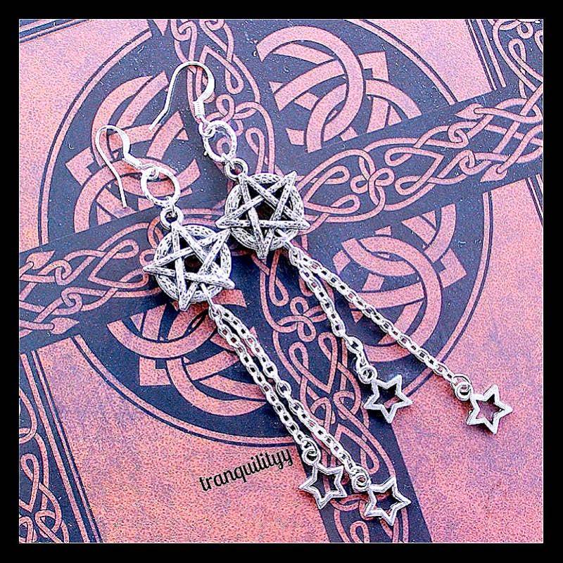 Pentagramm Sterne Ohrringe Gothic Vamp Schmuck Pentagramm Sterne Ohrringe Gothic Vamp Schmuck von tranquilityy