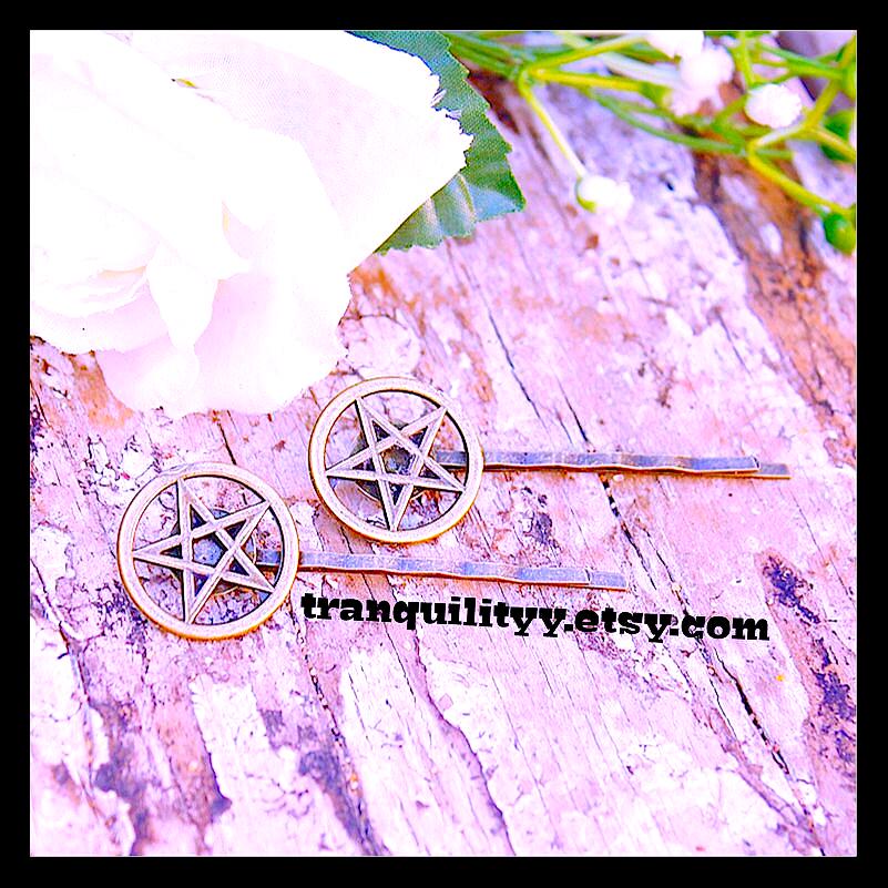 Pentakel Haarspangen/Bobby Pin 2Er Set/Bronze Haarspangen/Schutzgeist Haarspangen/ Erstellt Von Von'dez von tranquilityy