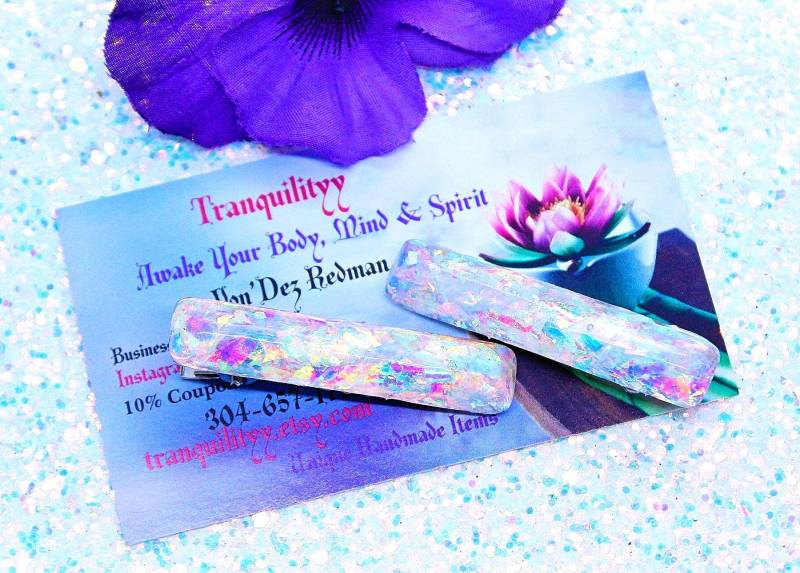 Schillernde Glitzer-Haarspangen Regenbogen-Einhorn-Glamour - 2Er-Set Schillernde Glitzer-Haarspangen Regenbogen-Einhorn-Glamour - 2Er-Set von tranquilityy