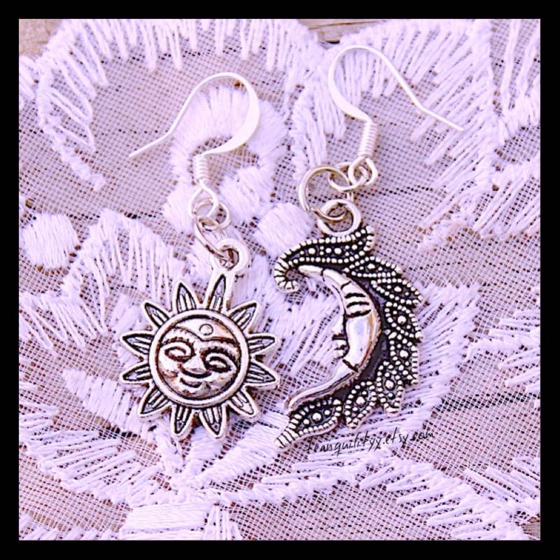 Sonne Und Mond Ohrringe 925Er Silber Sonne Und Mond Ohrringe 925Er Silber von tranquilityy