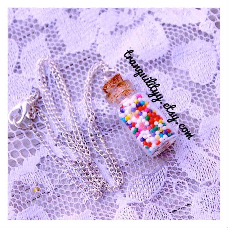 Süßigkeit Sprinkle Flasche Halskette Kawaii Geburtstag Geschenk Süßigkeit Sprinkle Flasche Halskette Kawaii Geburtstag Geschenk von tranquilityy