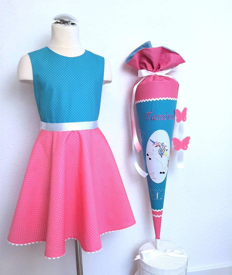 Schulkleid Schultüte, Einschulungsoutfit Für Mädchen 2025, Sommerkleid Festkleid Mädchen, Mädchenkleid, Bekleidung von traumkleidstudio