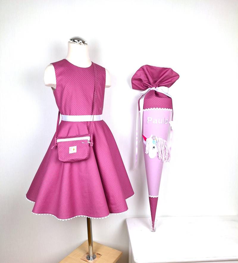 Schulkleid Schultüte Handgefertigt, Einschulungskleid, Kleid Mädchen, Tüte, Schultüte Für Mädchen, Schultüte Personalisiert von traumkleidstudio