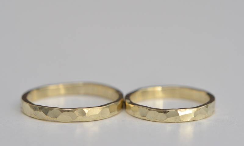 333 Er Paar Gold Eheringe Stark Gehämmert von traumring