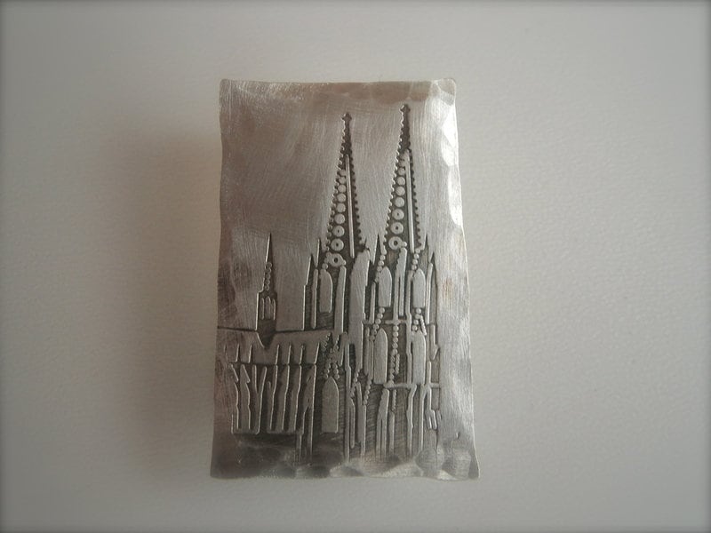 Kölner Dom Brosche/Pin 925 Silber Geschwärzt von traumring