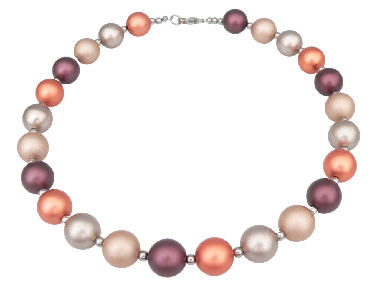 traumschmuck Collier 209c Collier Perlen 14mm eloxiert Aluminium kupfer schlam braun (inkl Schmuckbox), handgefertigt, Made in Germanyeinreihig von traumschmuck