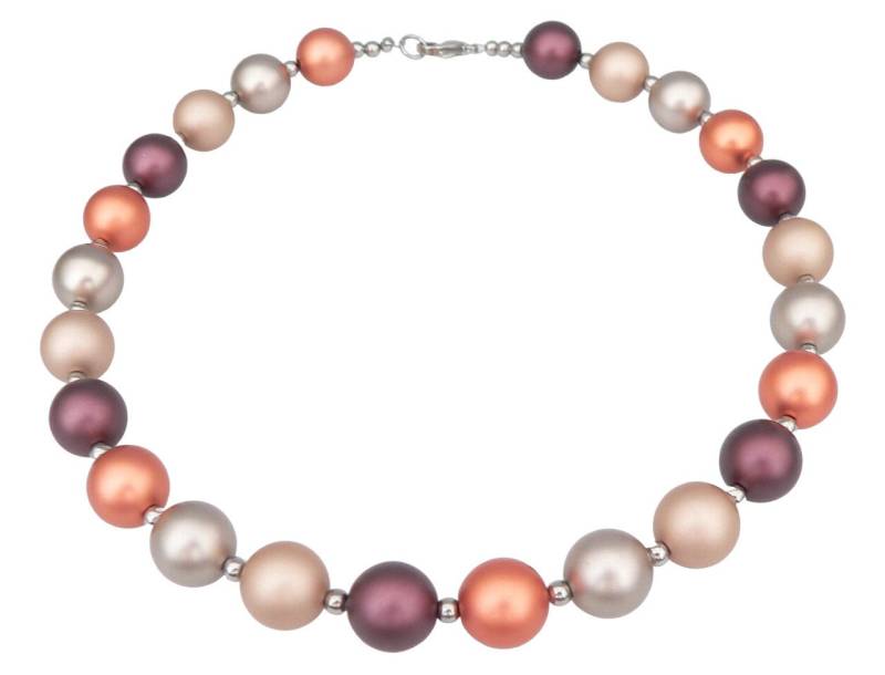 traumschmuck Collier 209c Collier Perlen 14mm eloxiert Aluminium kupfer schlam braun (inkl Schmuckbox), handgefertigt, Made in Germanyeinreihig von traumschmuck