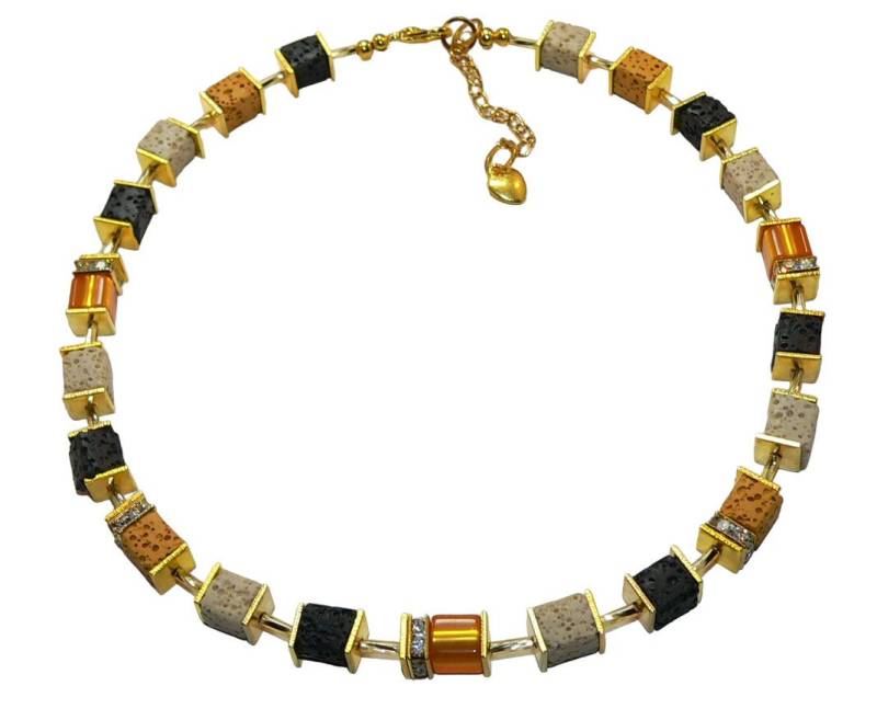 traumschmuck Kette ohne Anhänger 304 Würfelkette Collier Halskette Würfel Lava Polaris Strass (incl. Schmuckbox), handgefertigt, Made in Germany von traumschmuck