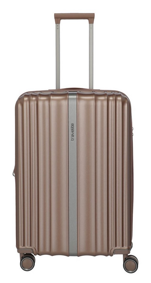 travelite Hartschalen-Trolley PAROS, in verschiedenen Größen, 4 Rollen, Reisegepäck Hartschalen-Koffer Kreuzspanngurte von Travelite