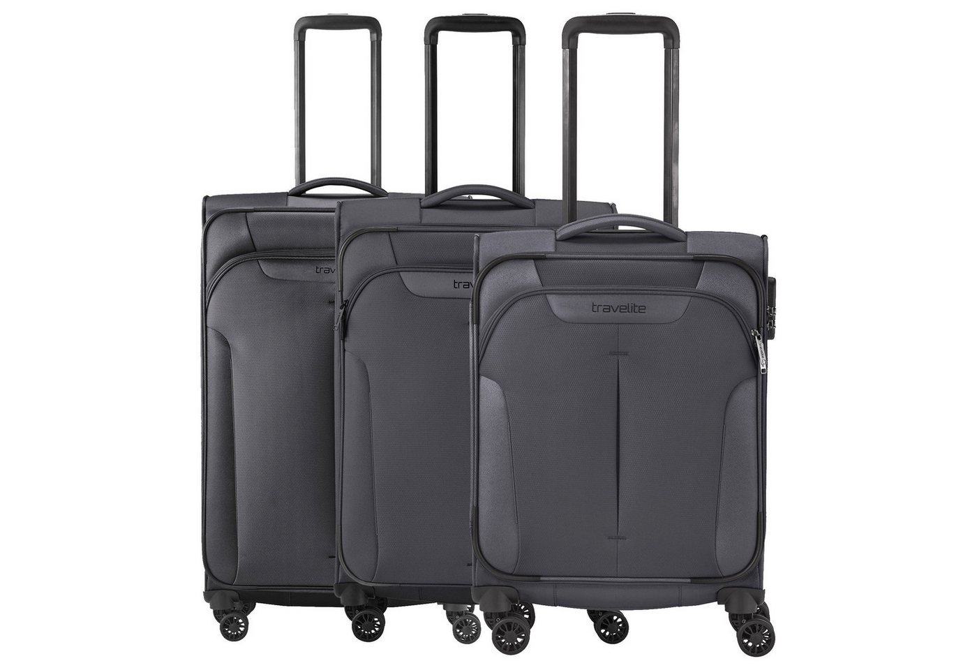 travelite Koffer Croatia - 4-Rollen-Trolley Set 3tlg. (anthrazit) von travelite
