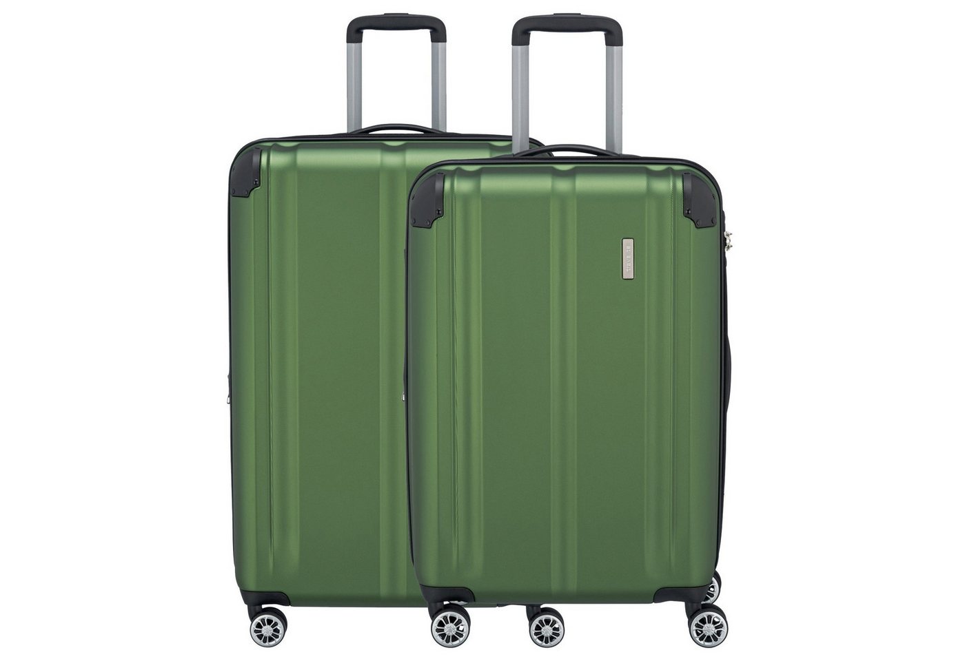 travelite Kofferset City - 4-Rollen Trolley Set 2tlg. (grün) von travelite