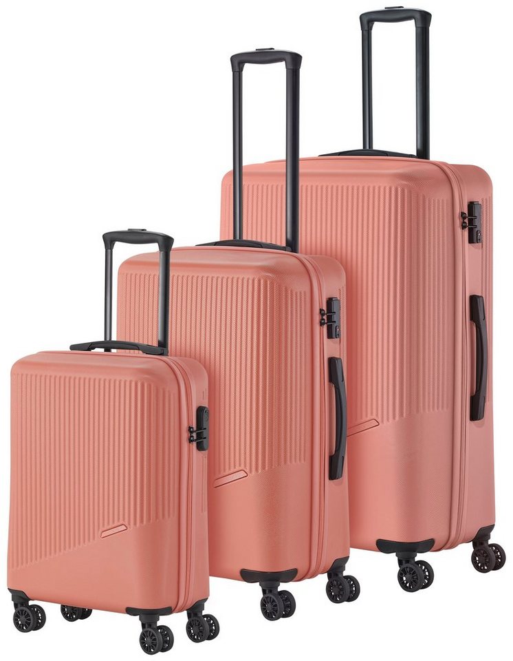 travelite Trolleyset BALI 4w L/M/S, 4 Rollen, (Set, 3 tlg., Hartschalen Trolley Set), Kofferset Reisegepäck Reisekoffer Hartschallenkoffer TSA Schloss von travelite