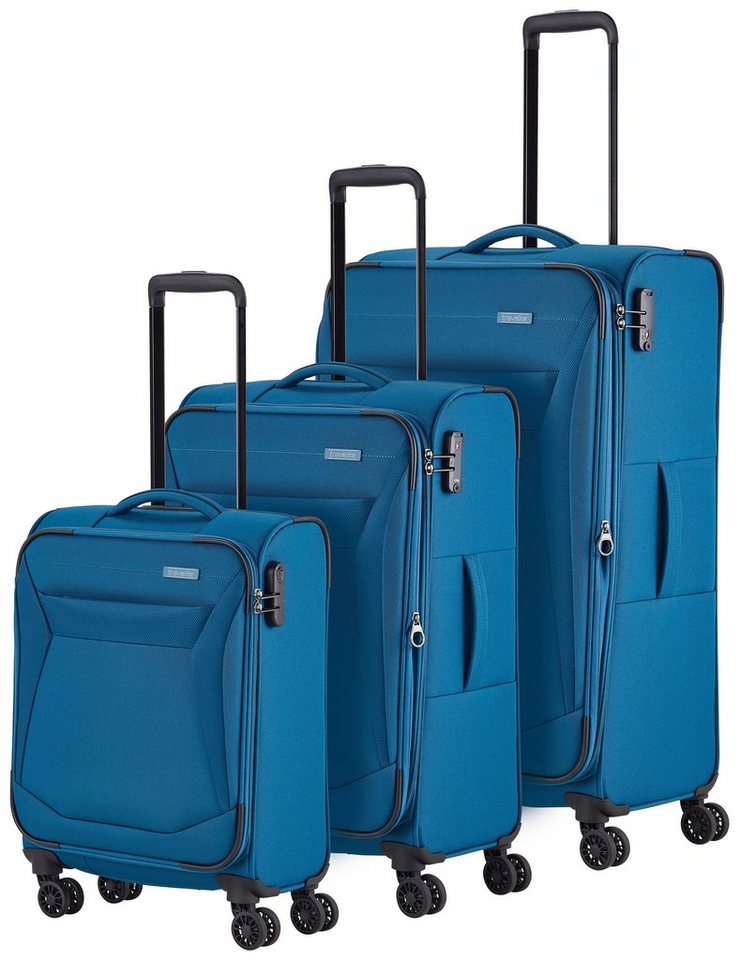 travelite Trolleyset CHIOS S/M/L, 4 Rollen, (Set, 3 tlg., Weichgepäck Trolley Set), Kofferset Reisegepäck Reisekoffer mit erweiterbarem Volumen von travelite