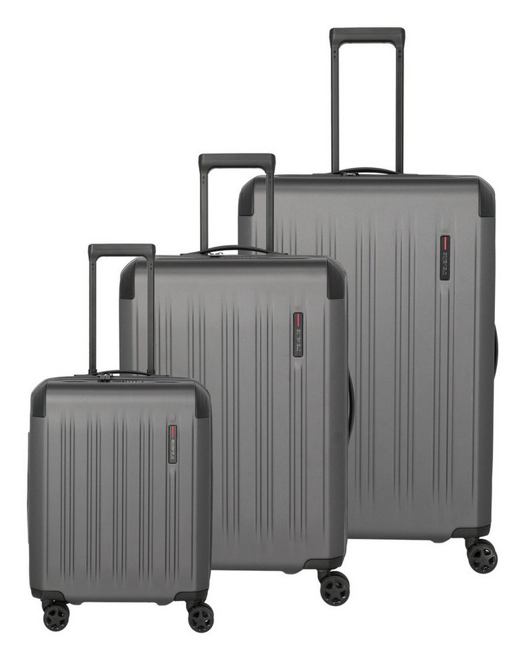 travelite Trolleyset DYNAMIIC S+/M/L, verschiedene Farben, 4 Rollen, (Set, 3 tlg., S+/M/L), Hartschalen-Koffer ABS Volumenerweiterung von travelite